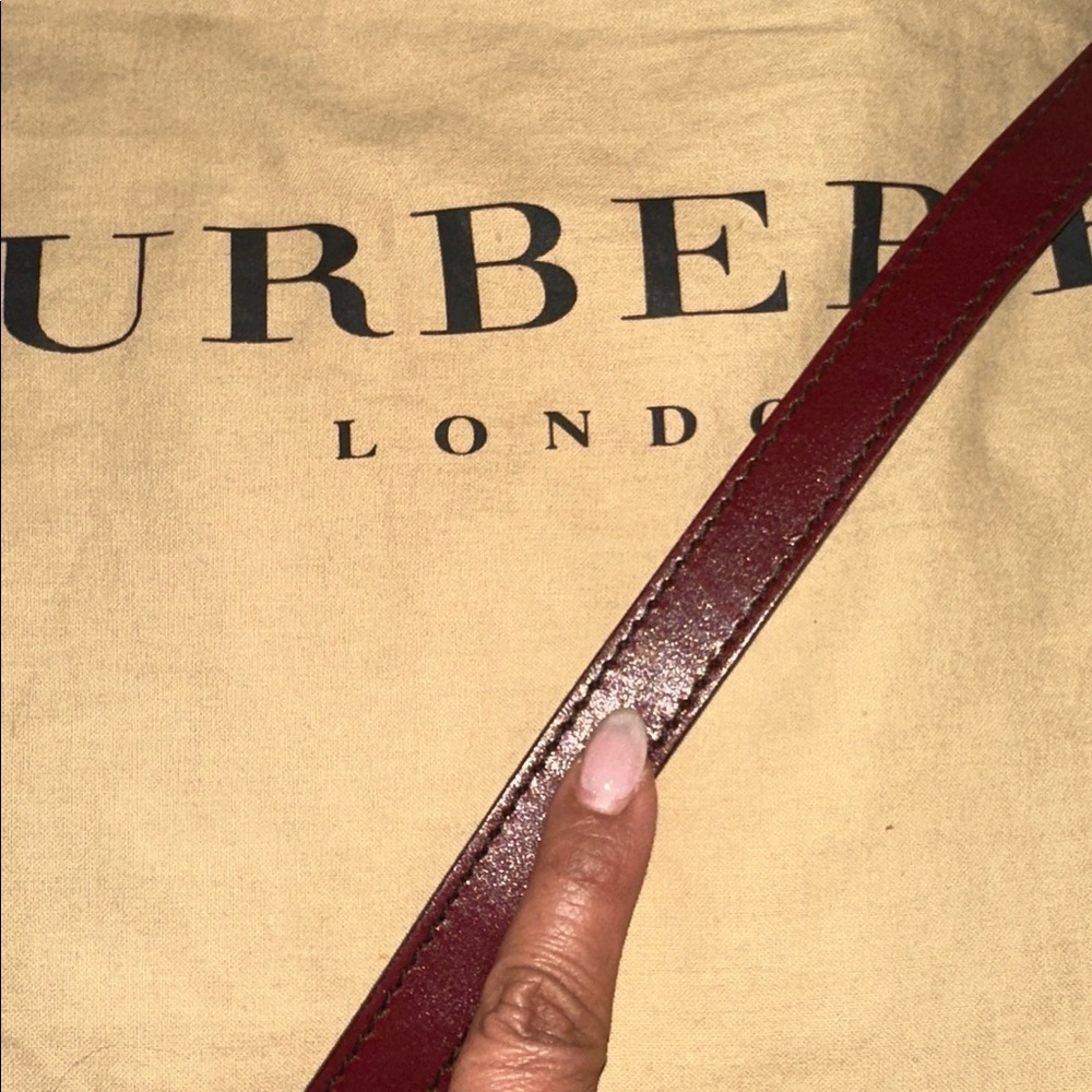Burberry Deep Red Leather Shoulder Bag - Picture 16 of 16